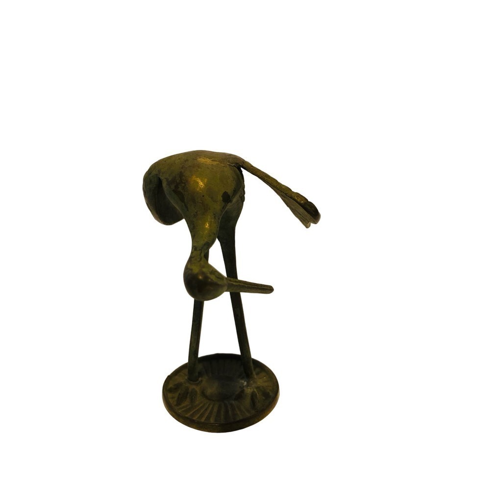 Vintage Brass Bird Crane Heron Stork Figure - Picture 5 of 6